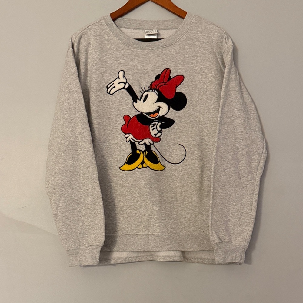 Disney Gray Sweater with Minnie Mouse in Red and Yellow